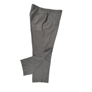 Canali Mens Grey Wool 42x30 Sharkskin Flat Front Dress Trousers Pants  Italy